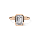 Emerald Solitaire Bezel Lab Grown Diamond Engagement Ring