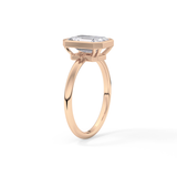 Emerald Solitaire Bezel Lab Grown Diamond Engagement Ring