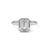 Emerald Solitaire Bezel Lab Grown Diamond Engagement Ring