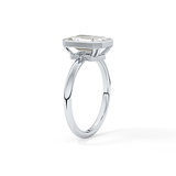 Emerald Solitaire Bezel Lab Grown Diamond Engagement Ring