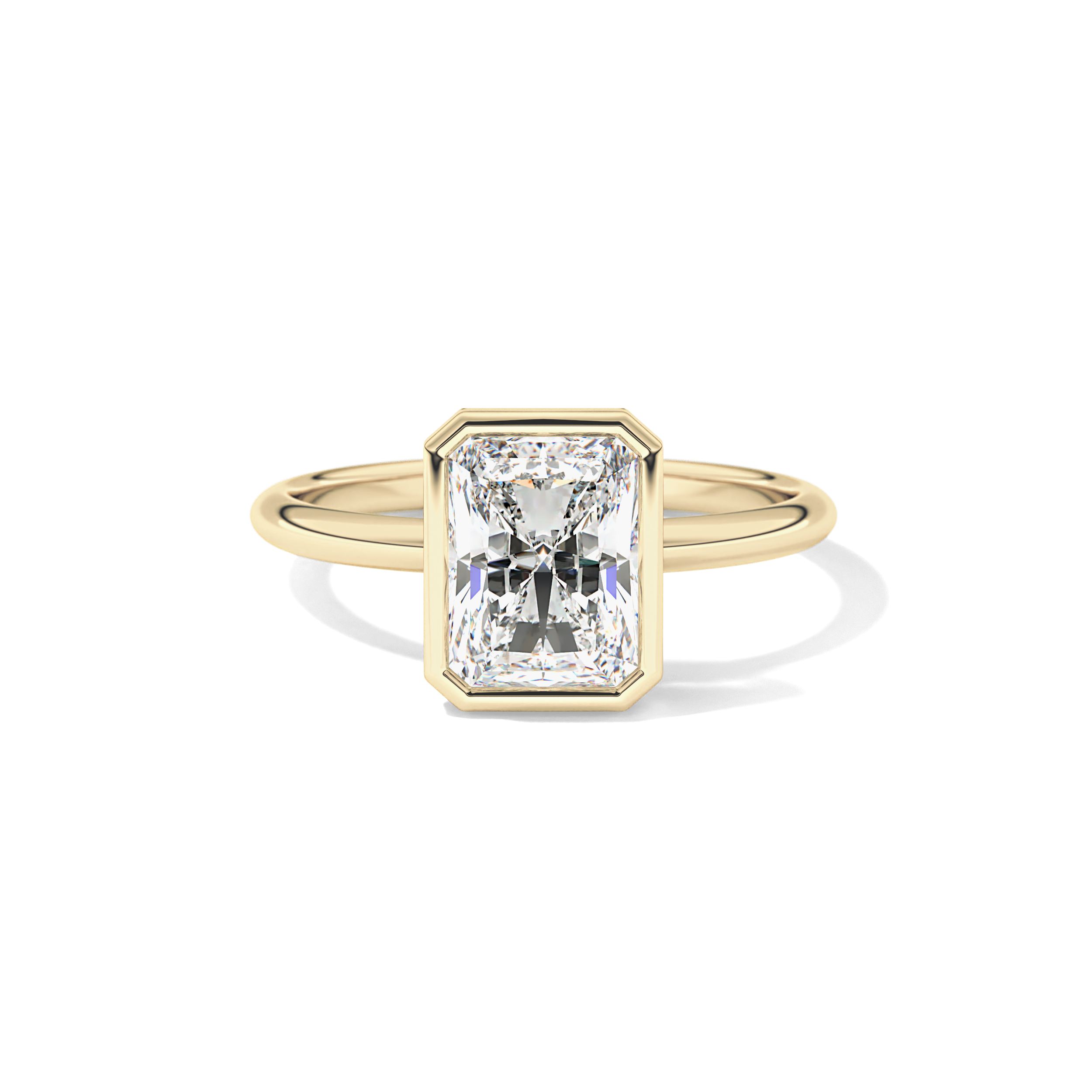Radiant Solitaire Bezel Lab Grown Diamond Engagement Ring