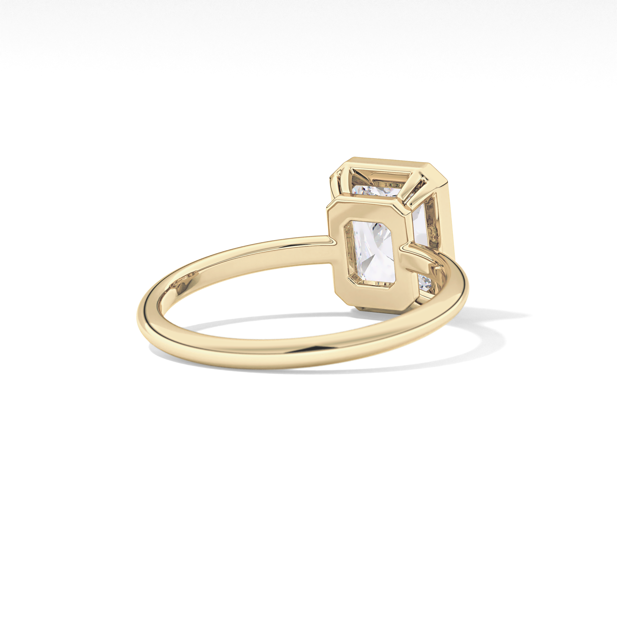 Radiant Solitaire Bezel Lab Grown Diamond Engagement Ring