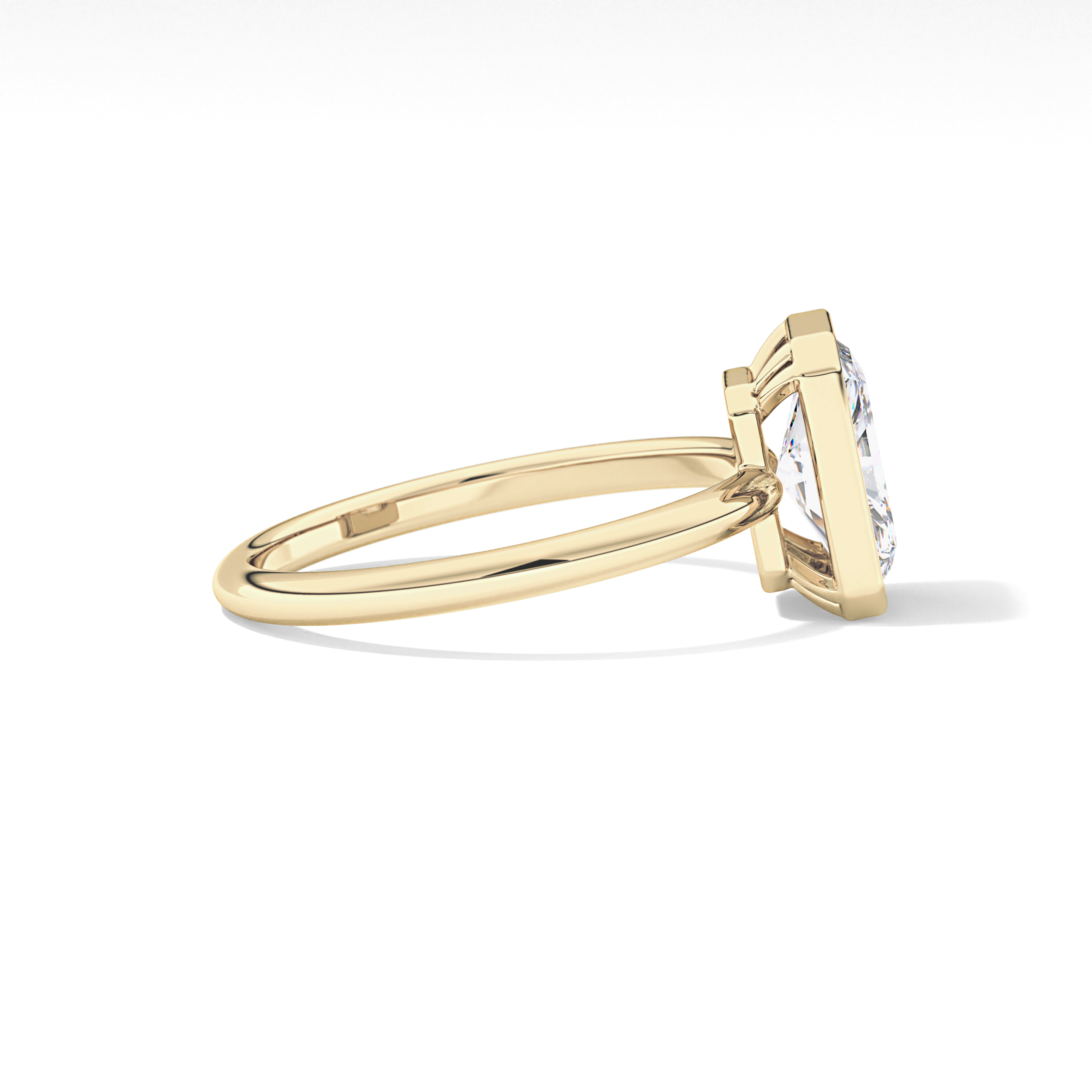 Radiant Solitaire Bezel Lab Grown Diamond Engagement Ring