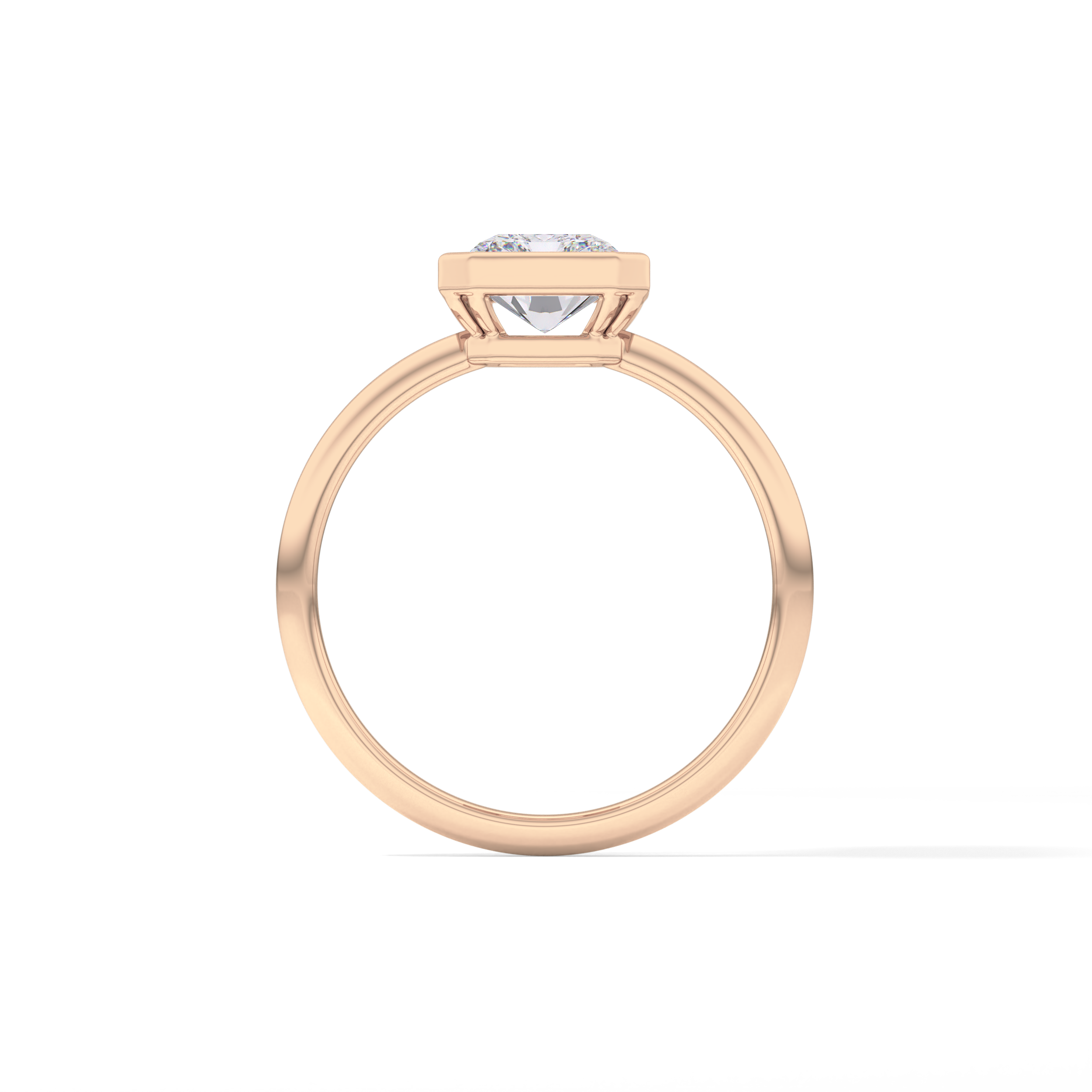 Radiant Solitaire Bezel Lab Grown Diamond Engagement Ring