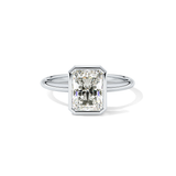 Radiant Solitaire Bezel Lab Grown Diamond Engagement Ring