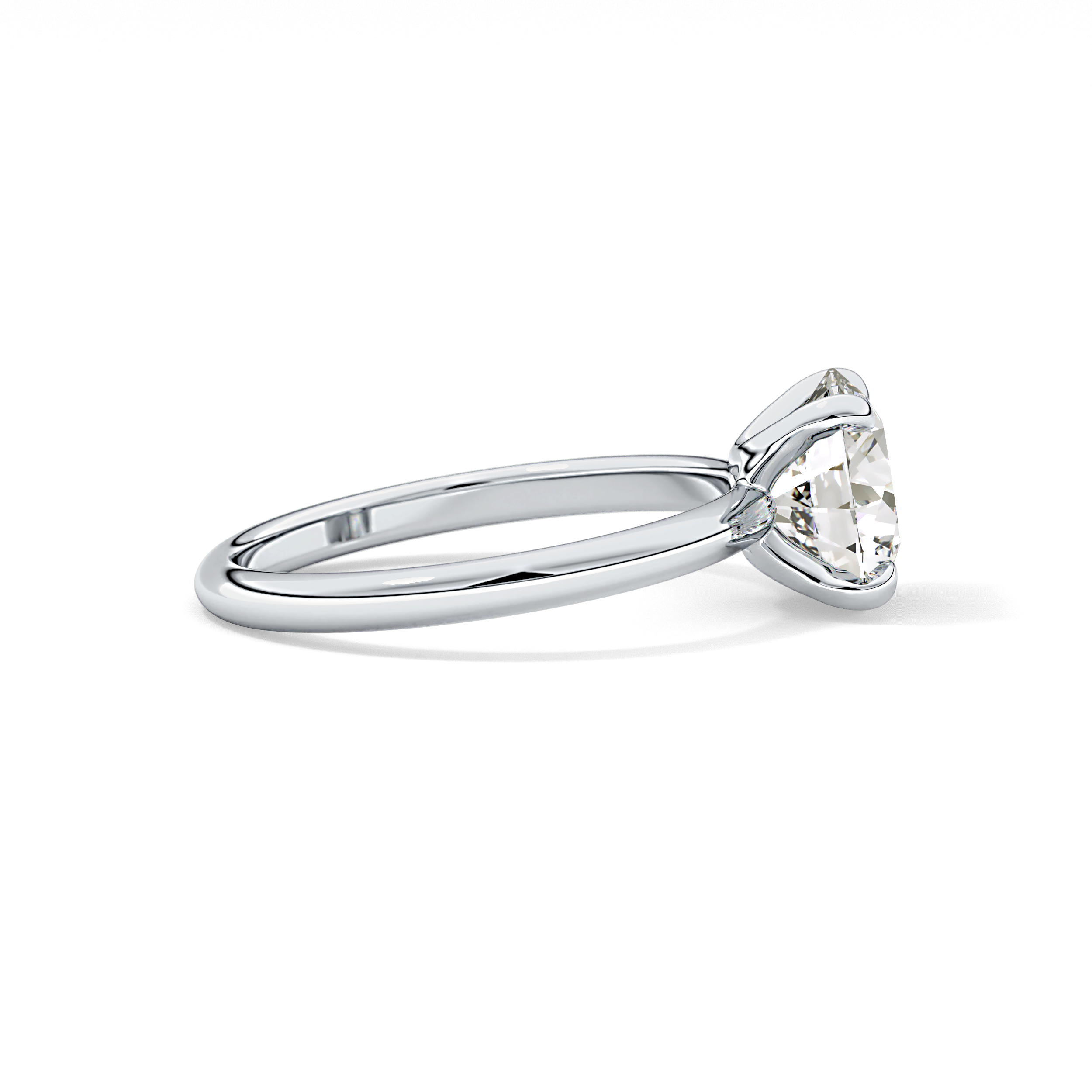 Round Solitaire Lab Grown Diamond Engagement Ring