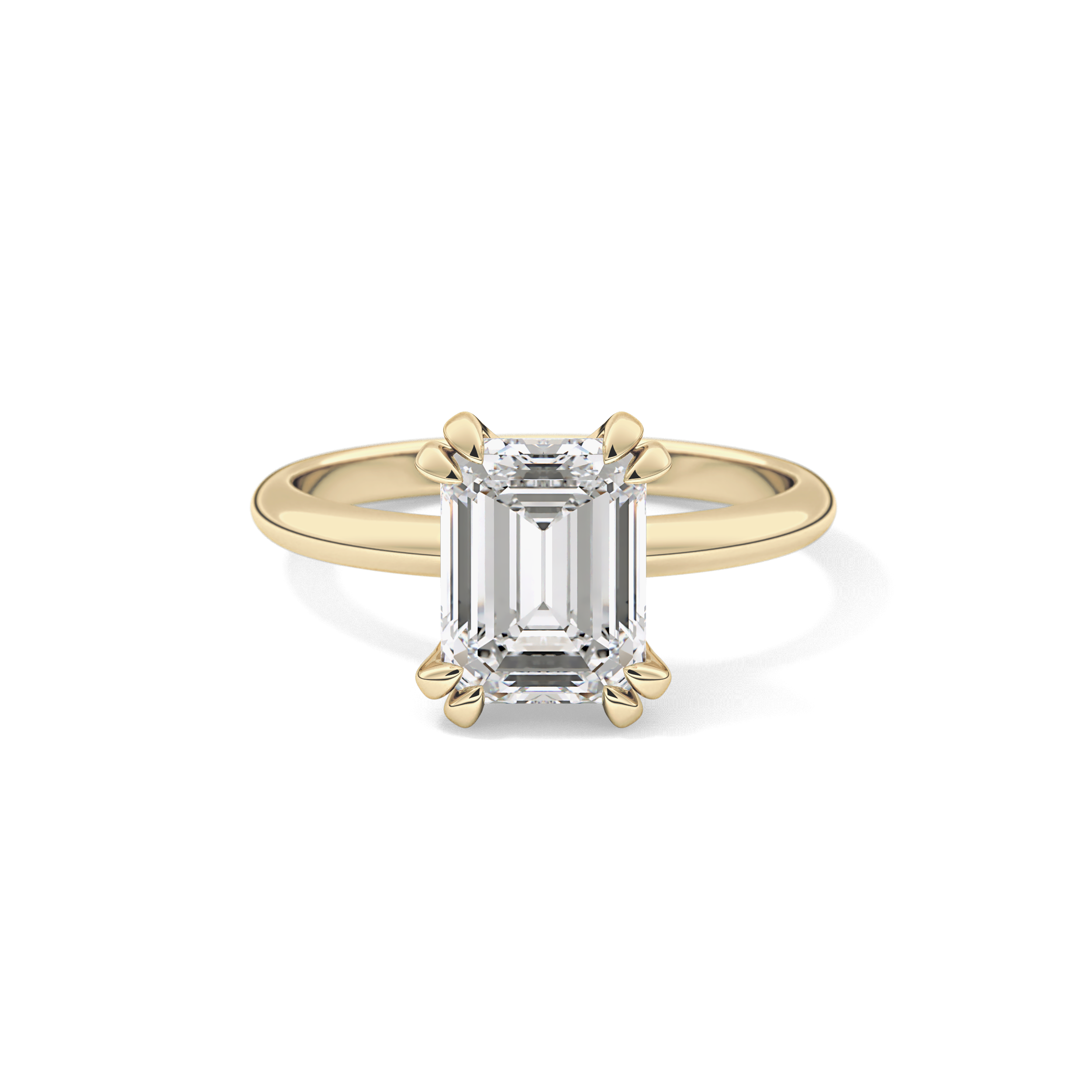 Emerald Solitaire Lab Grown Diamond Engagement Ring
