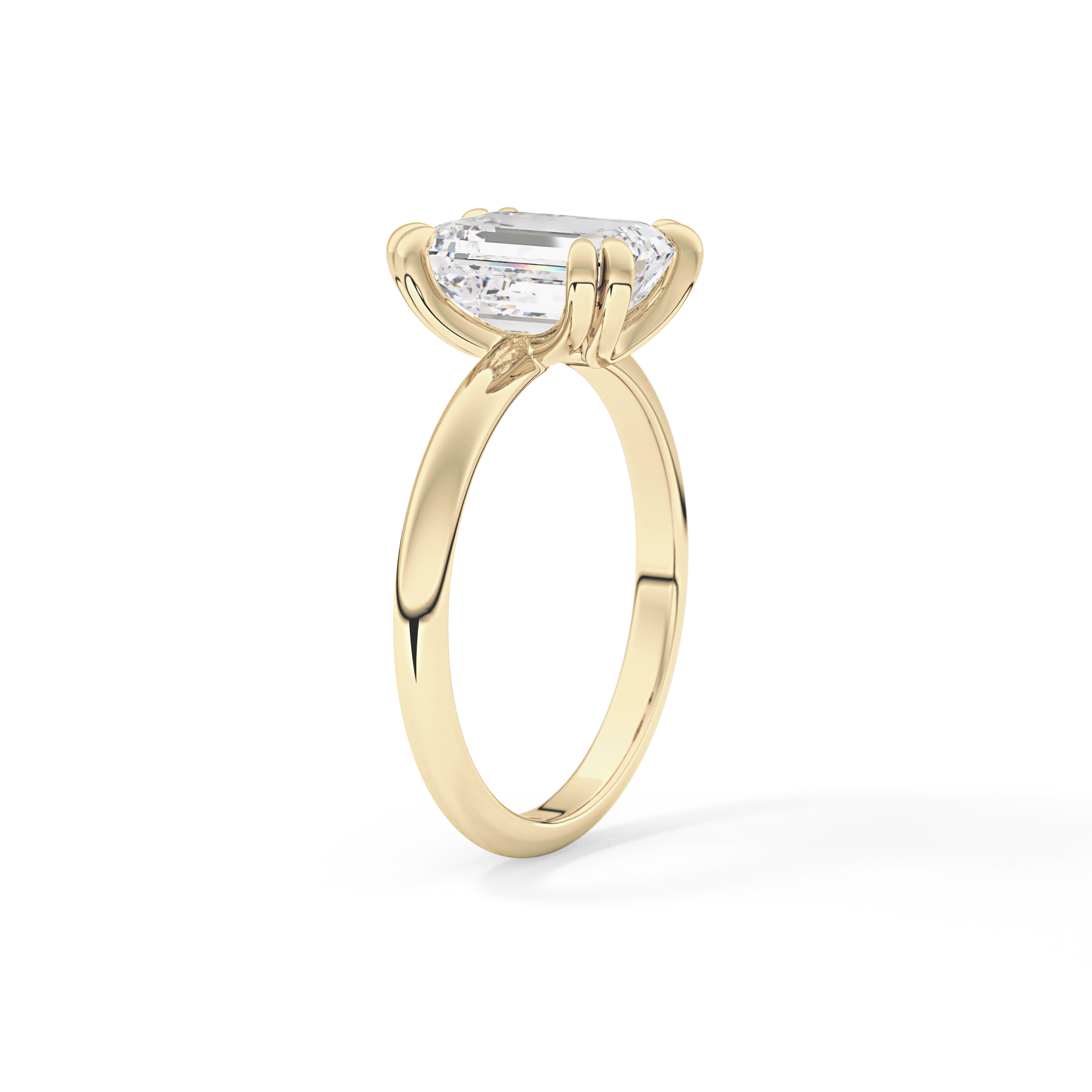 Emerald Solitaire Lab Grown Diamond Engagement Ring