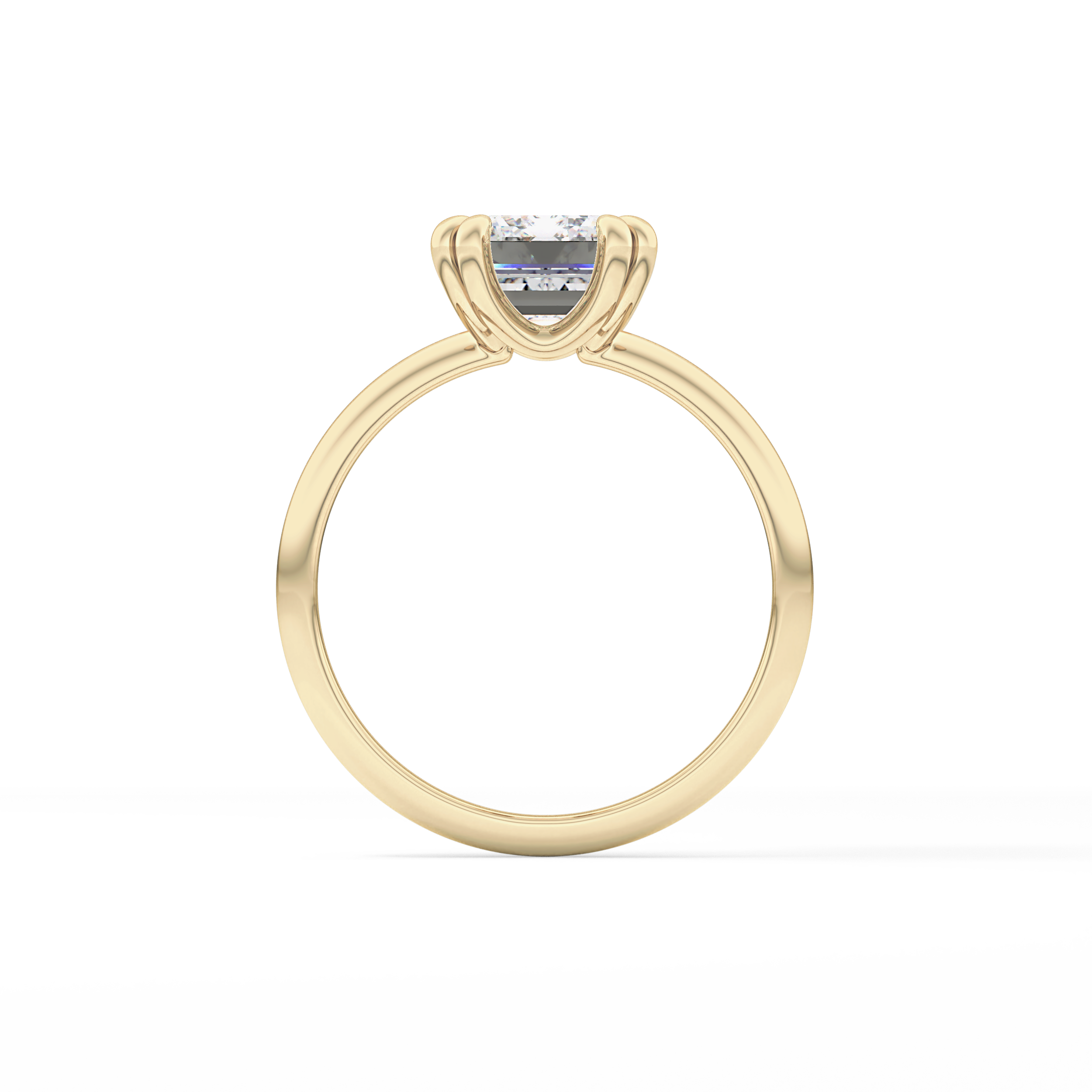 Emerald Solitaire Lab Grown Diamond Engagement Ring