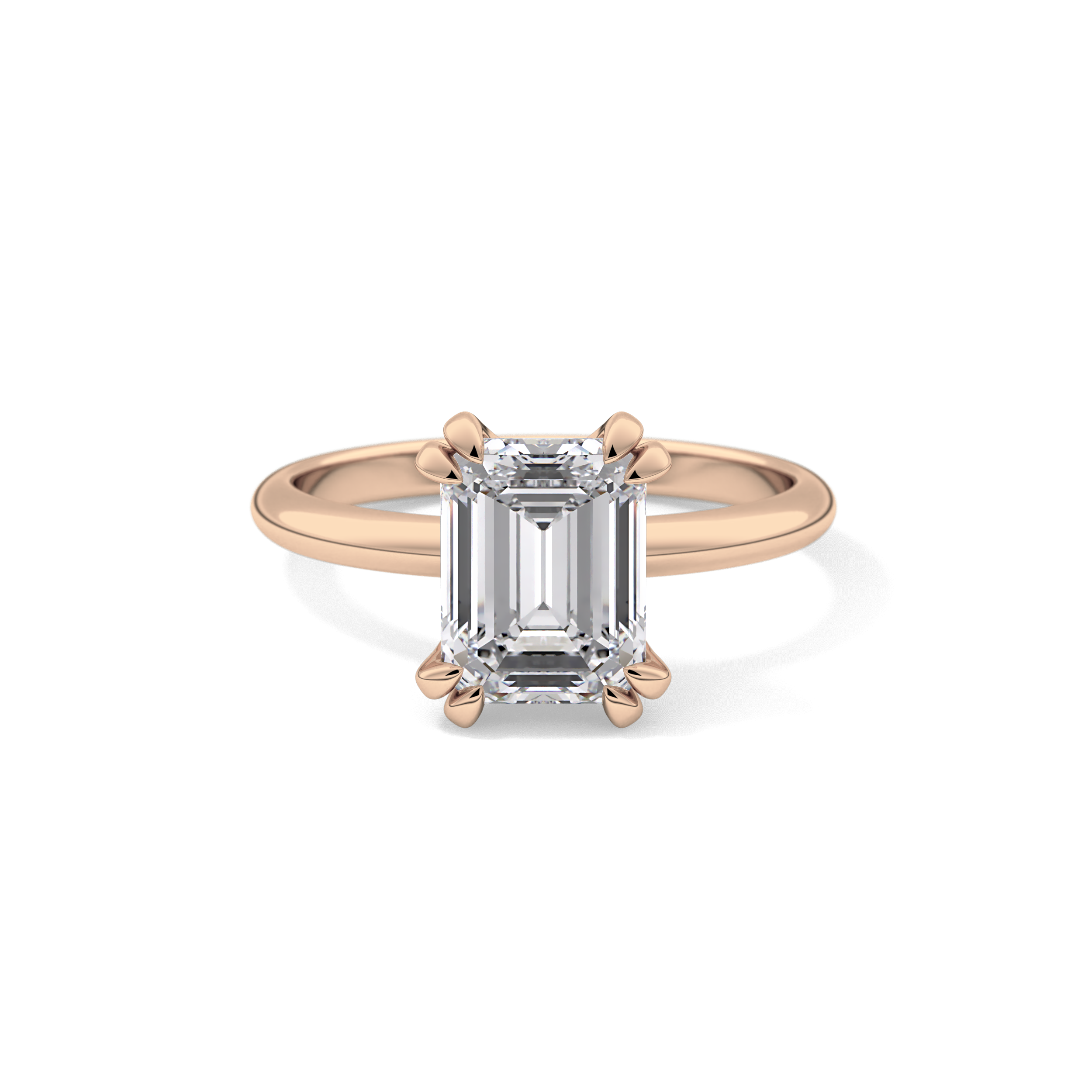 Emerald Solitaire Lab Grown Diamond Engagement Ring