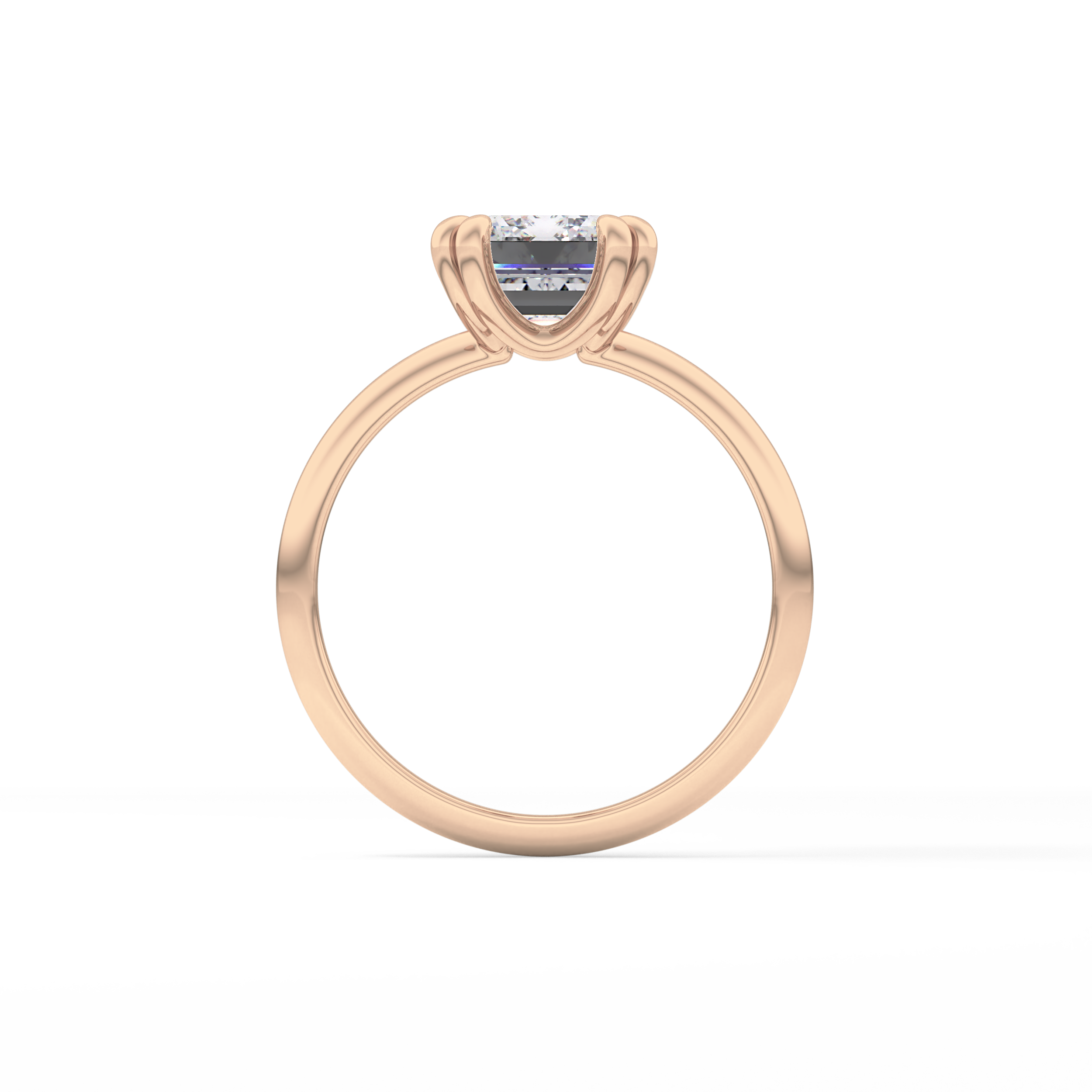 Emerald Solitaire Lab Grown Diamond Engagement Ring