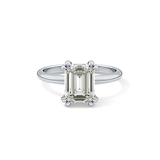 Emerald Solitaire Lab Grown Diamond Engagement Ring