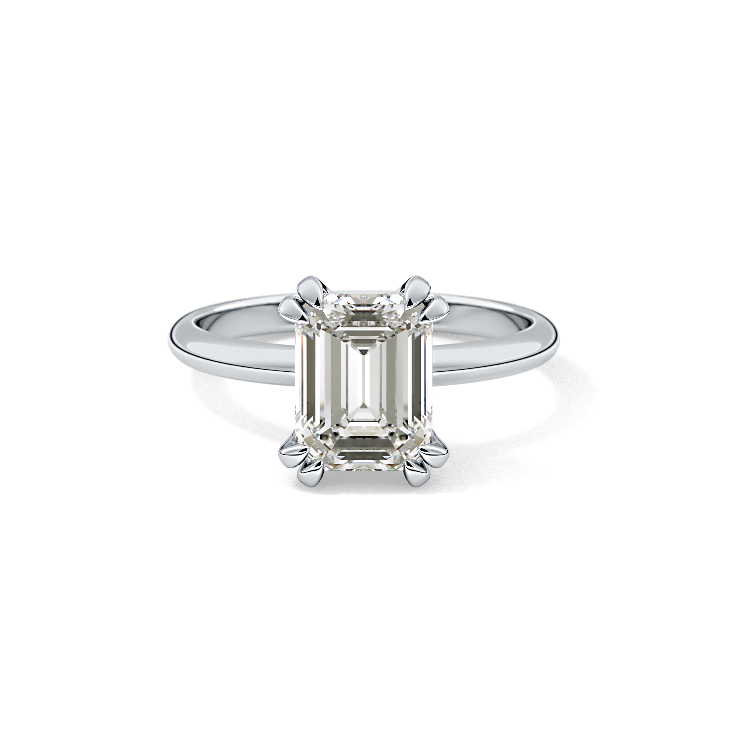 Emerald Solitaire Lab Grown Diamond Engagement Ring