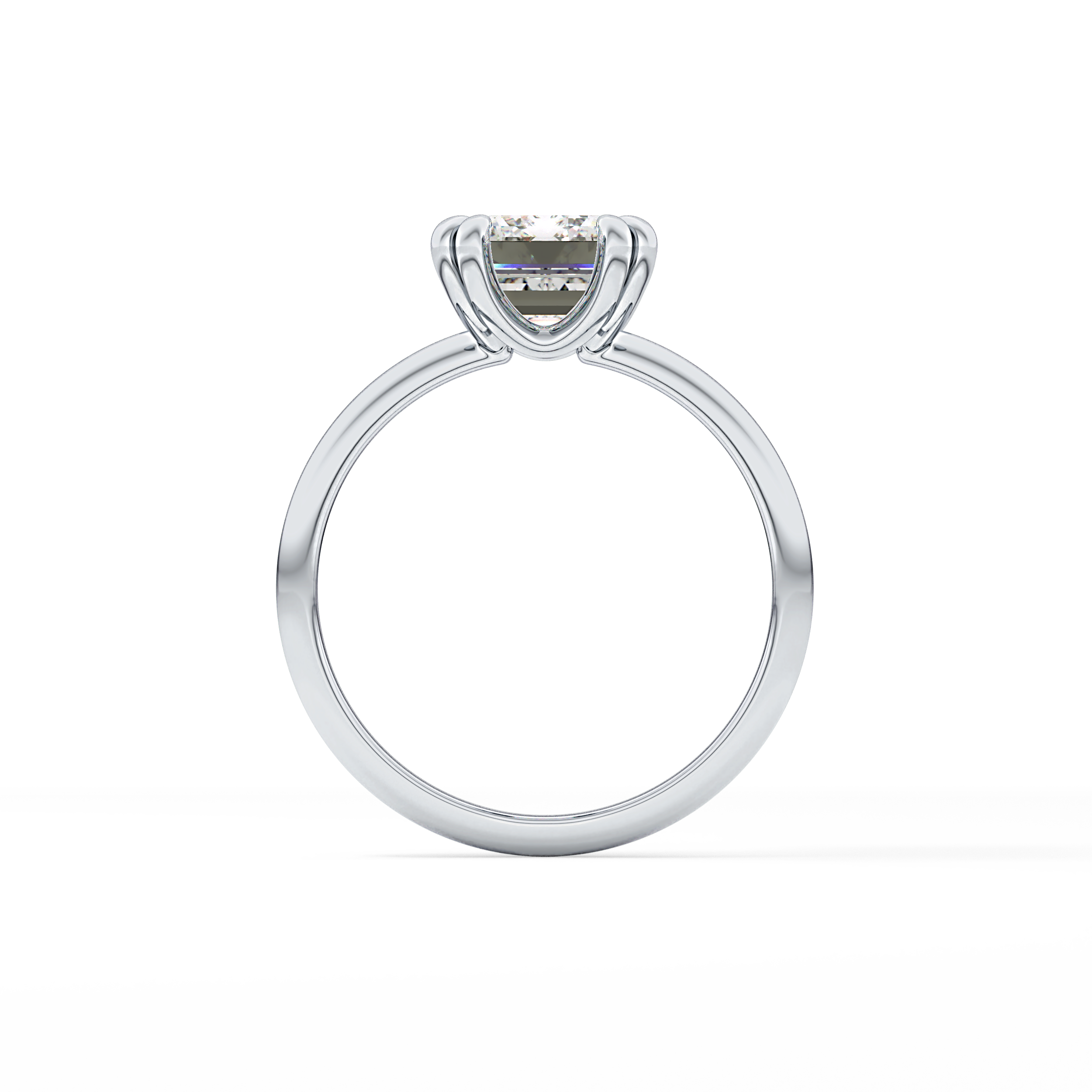 Emerald Solitaire Lab Grown Diamond Engagement Ring