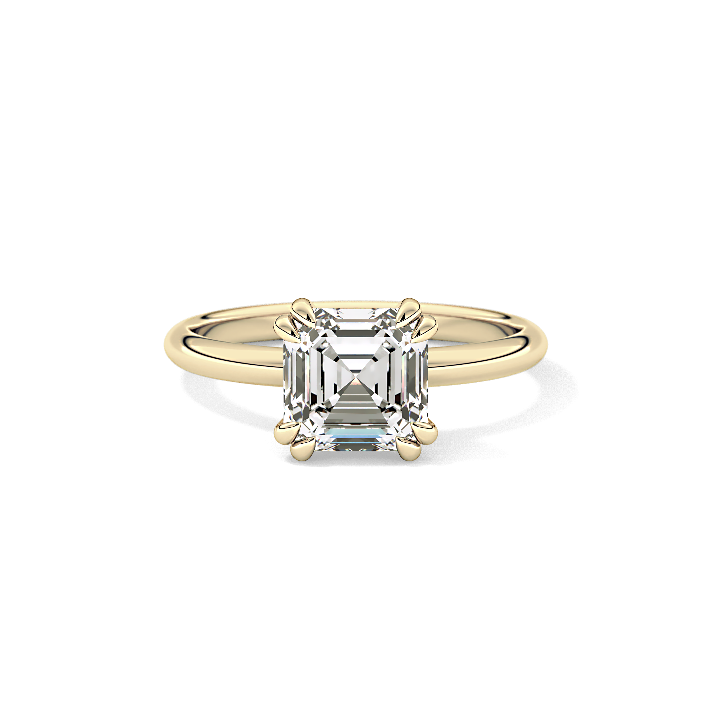Asscher Solitaire Lab Grown Diamond Engagement Ring