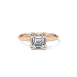 Asscher Solitaire Lab Grown Diamond Engagement Ring