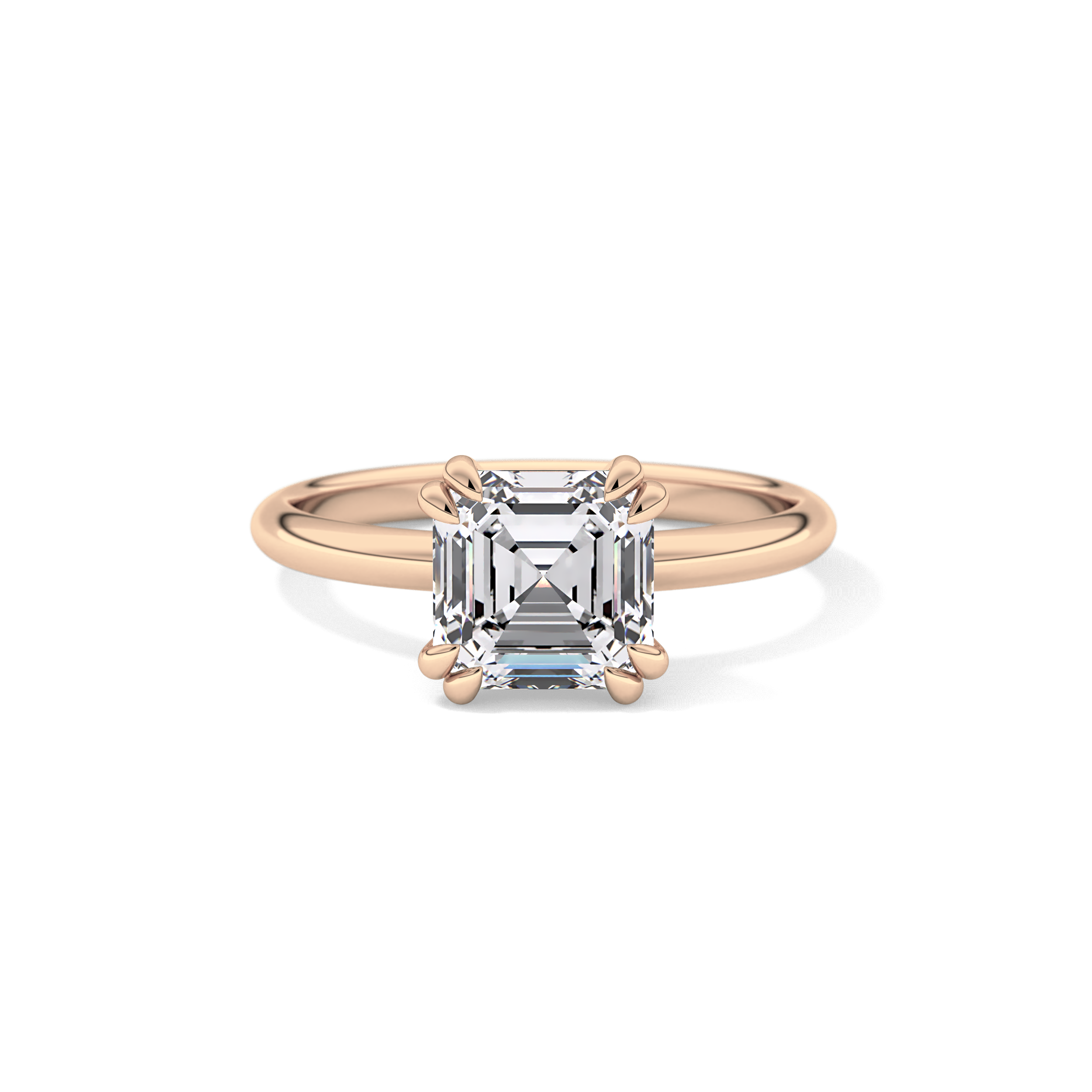 Asscher Solitaire Lab Grown Diamond Engagement Ring