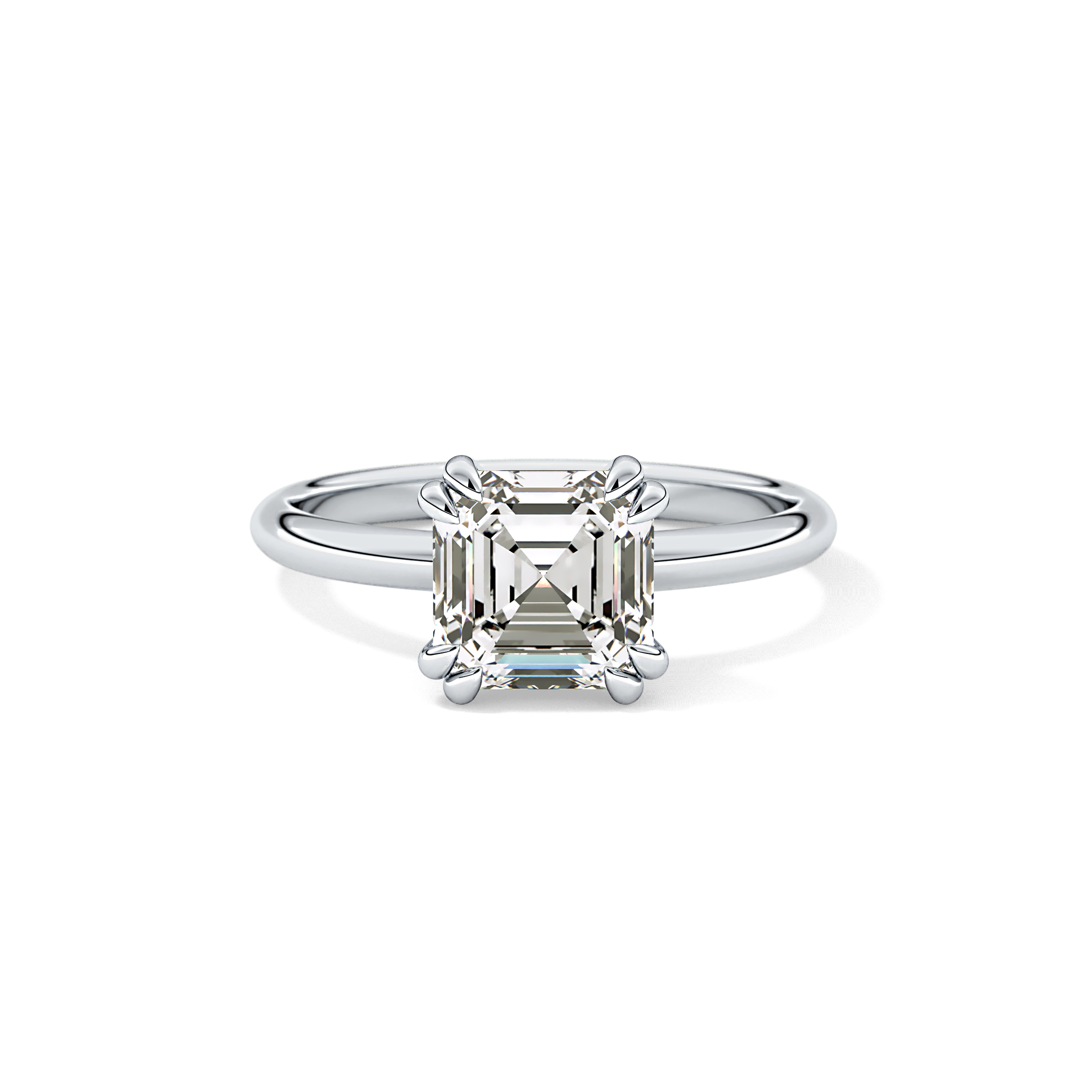 Asscher Solitaire Lab Grown Diamond Engagement Ring