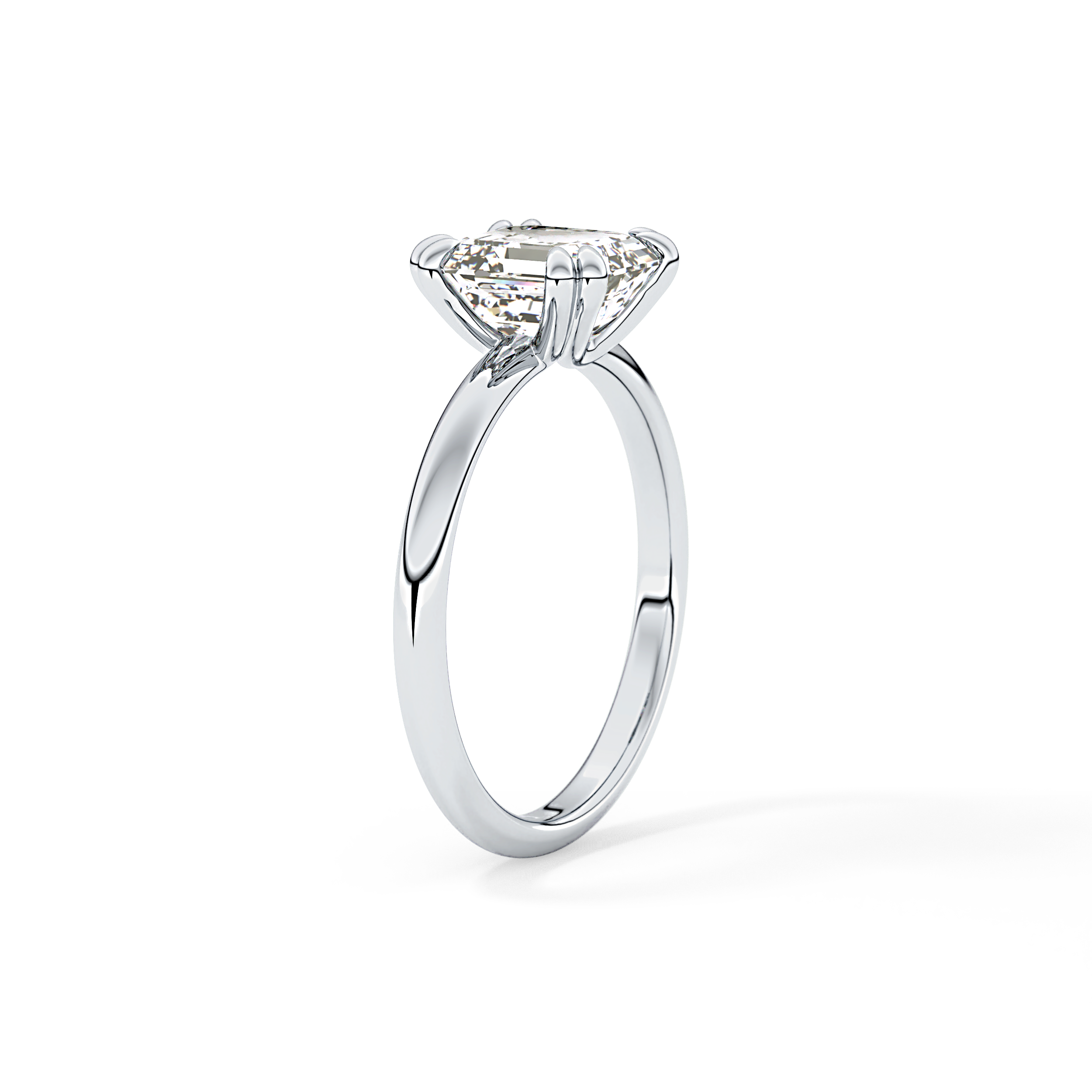 Asscher Solitaire Lab Grown Diamond Engagement Ring
