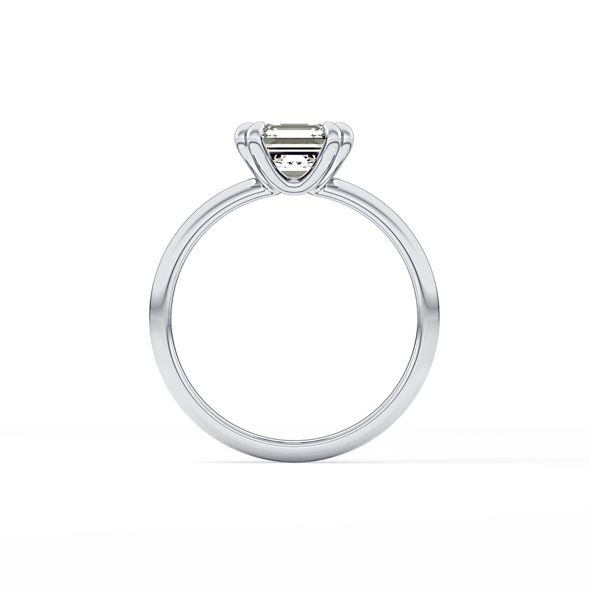 Asscher Solitaire Lab Grown Diamond Engagement Ring