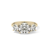 Round Three Stone Lab Grown Diamond Engagement Ring