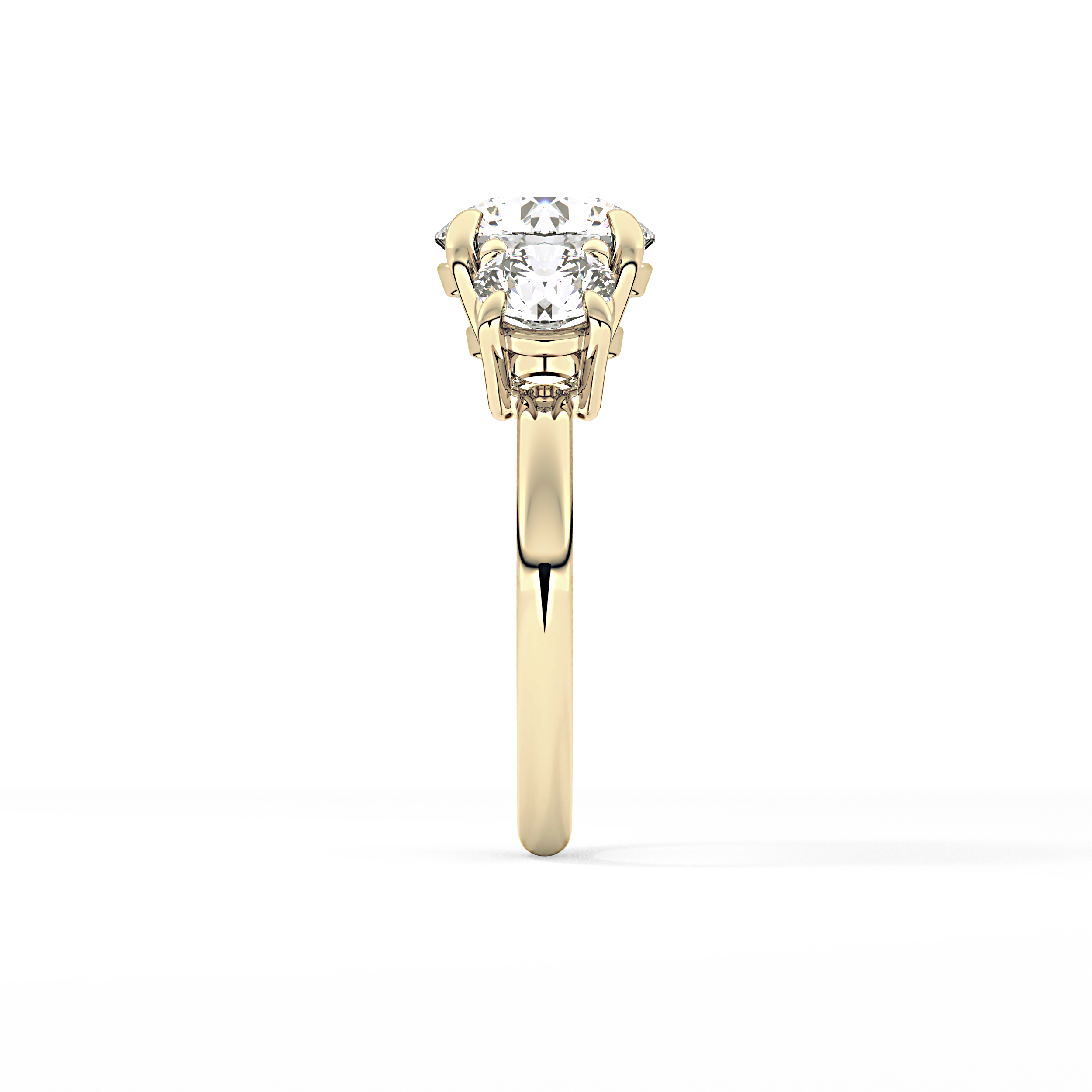 Round Three Stone Lab Grown Diamond Engagement Ring