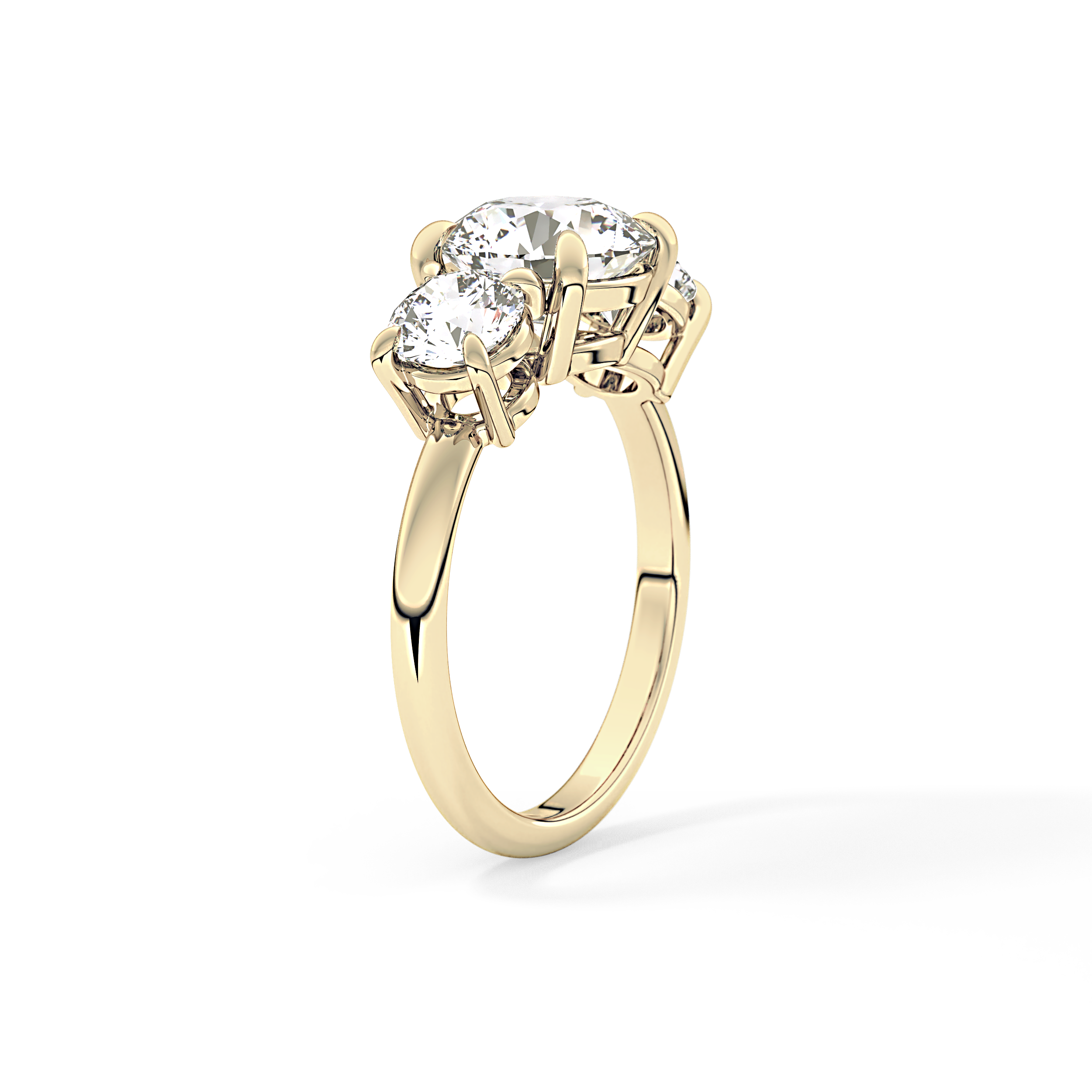 Round Three Stone Lab Grown Diamond Engagement Ring