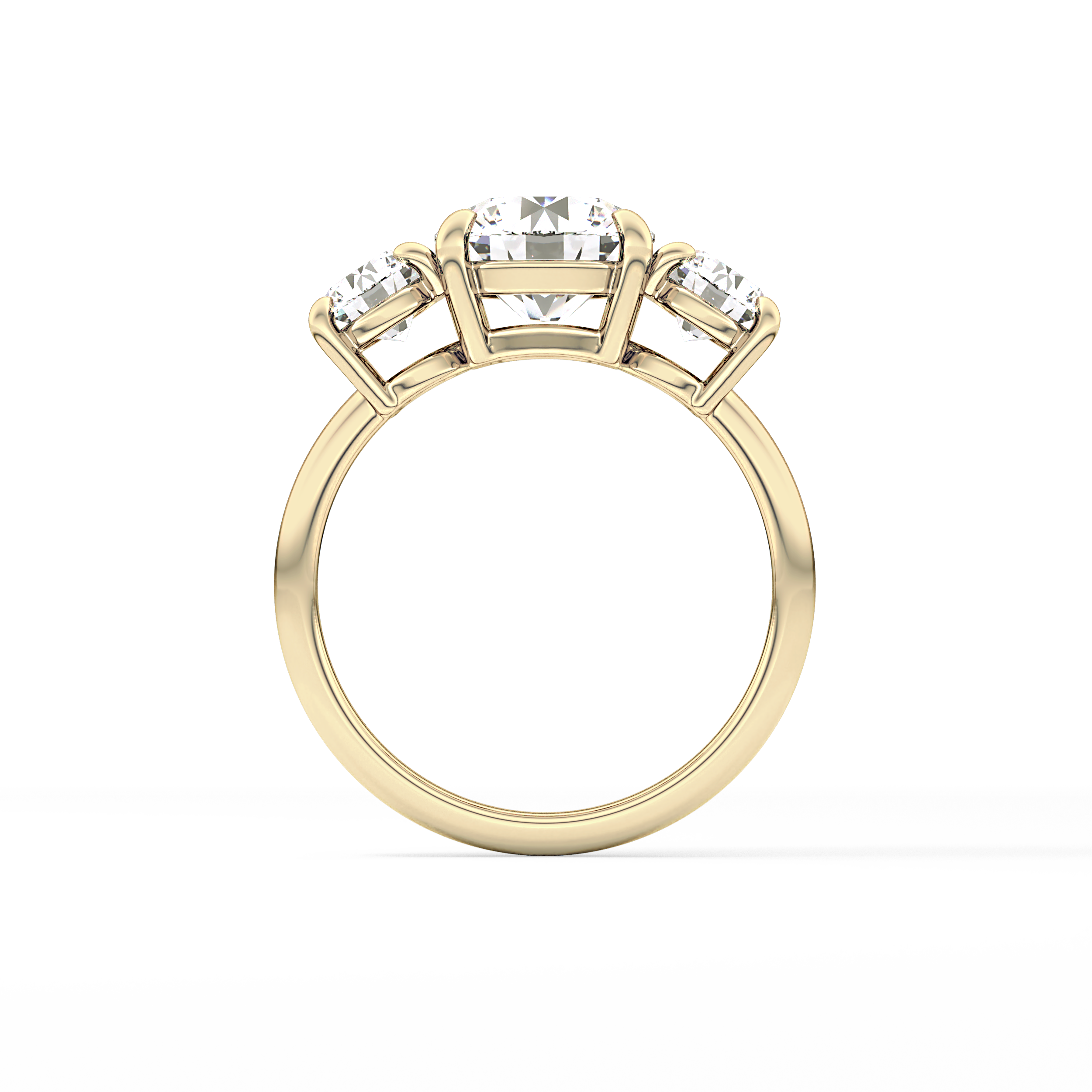 Round Three Stone Lab Grown Diamond Engagement Ring