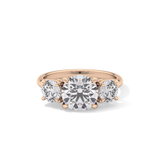 Round Three Stone Lab Grown Diamond Engagement Ring
