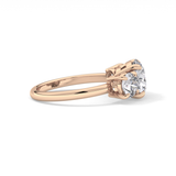 Round Three Stone Lab Grown Diamond Engagement Ring