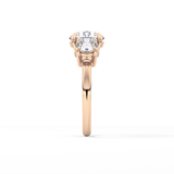 Round Three Stone Lab Grown Diamond Engagement Ring
