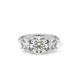 Round Three Stone Lab Grown Diamond Engagement Ring
