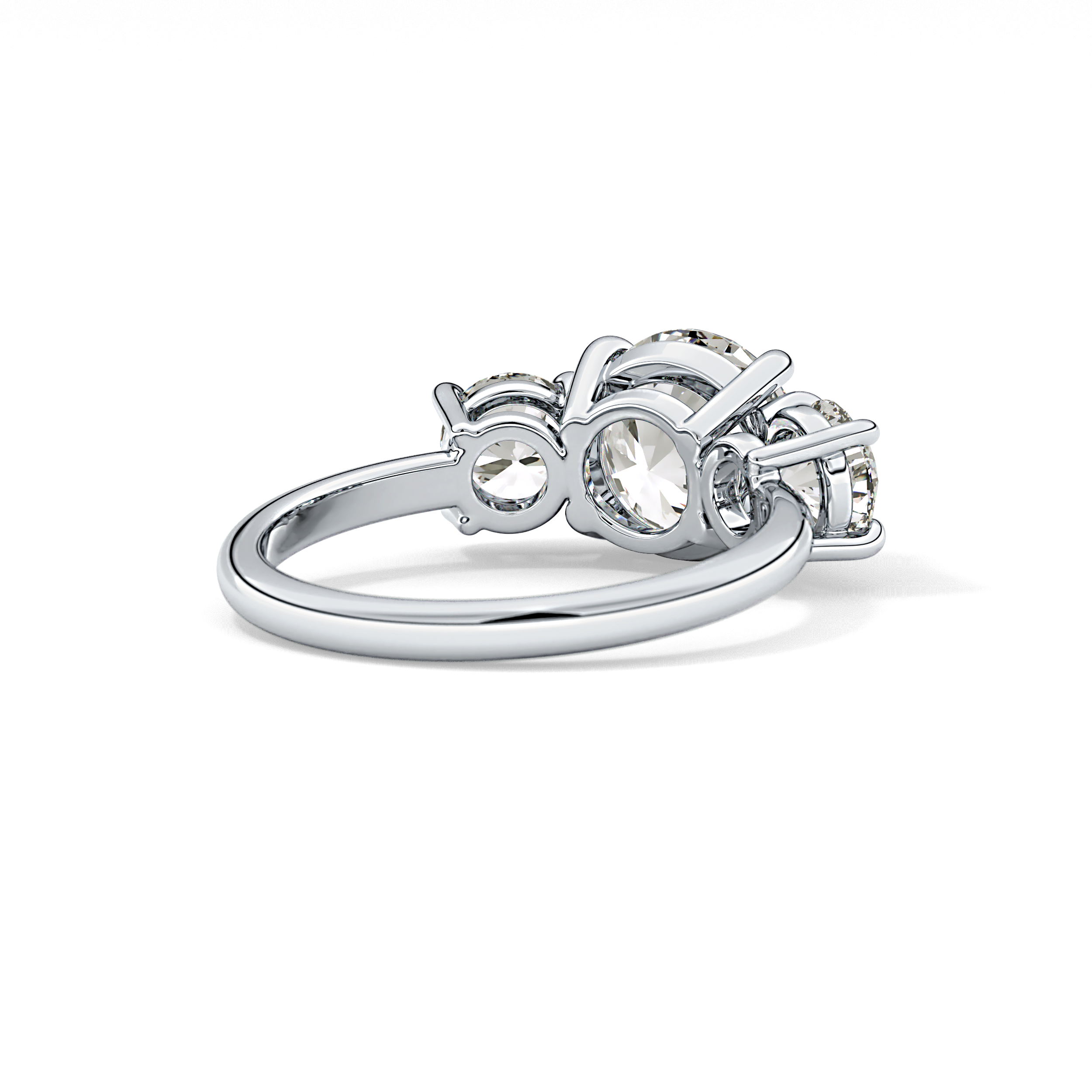 Round Three Stone Lab Grown Diamond Engagement Ring