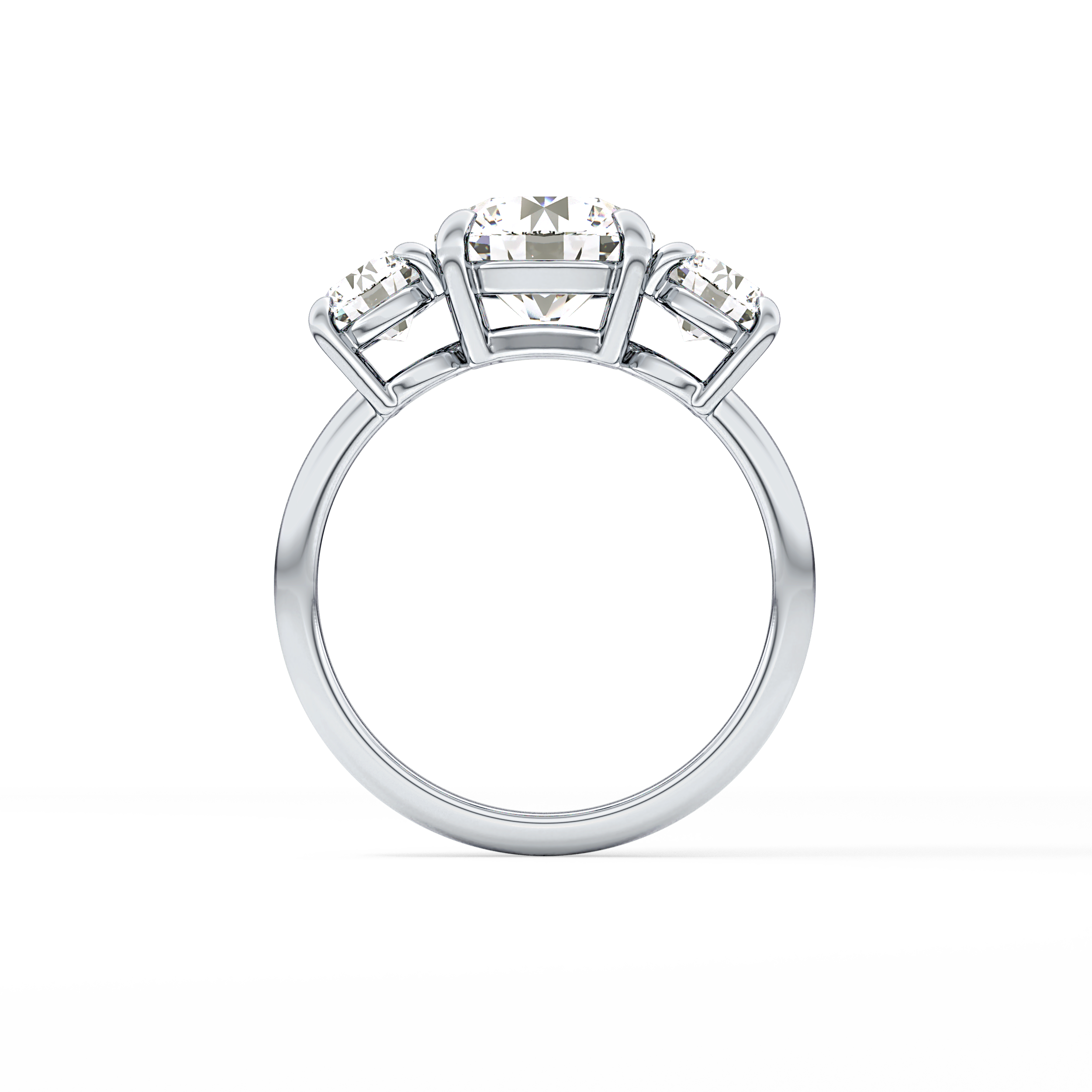 Round Three Stone Lab Grown Diamond Engagement Ring