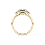 Emerald Three Stone Lab Grown Diamond Engagement Ring