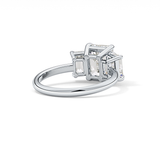 Emerald Three Stone Lab Grown Diamond Engagement Ring