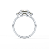 Emerald Three Stone Lab Grown Diamond Engagement Ring
