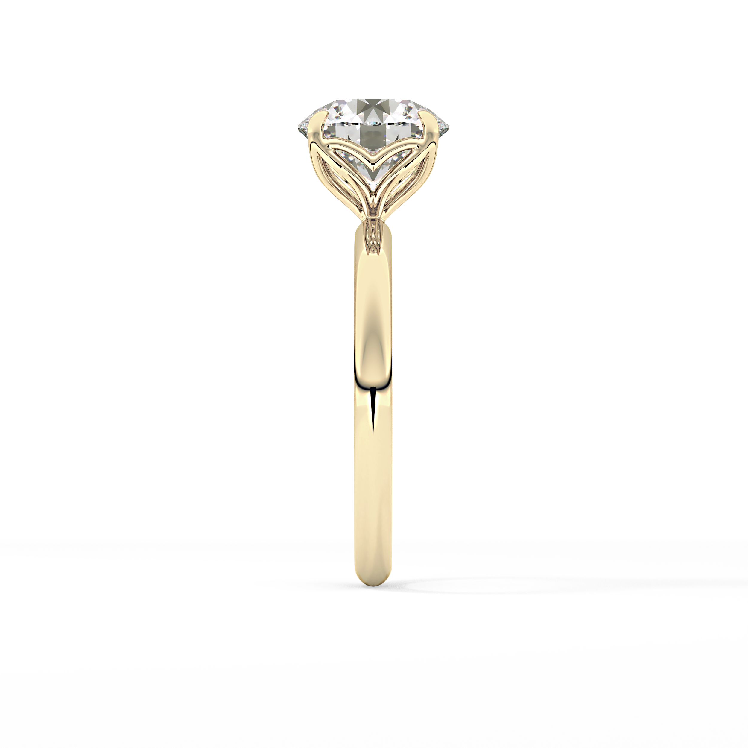 Round Solitaire Lab Grown Diamond Engagement Ring