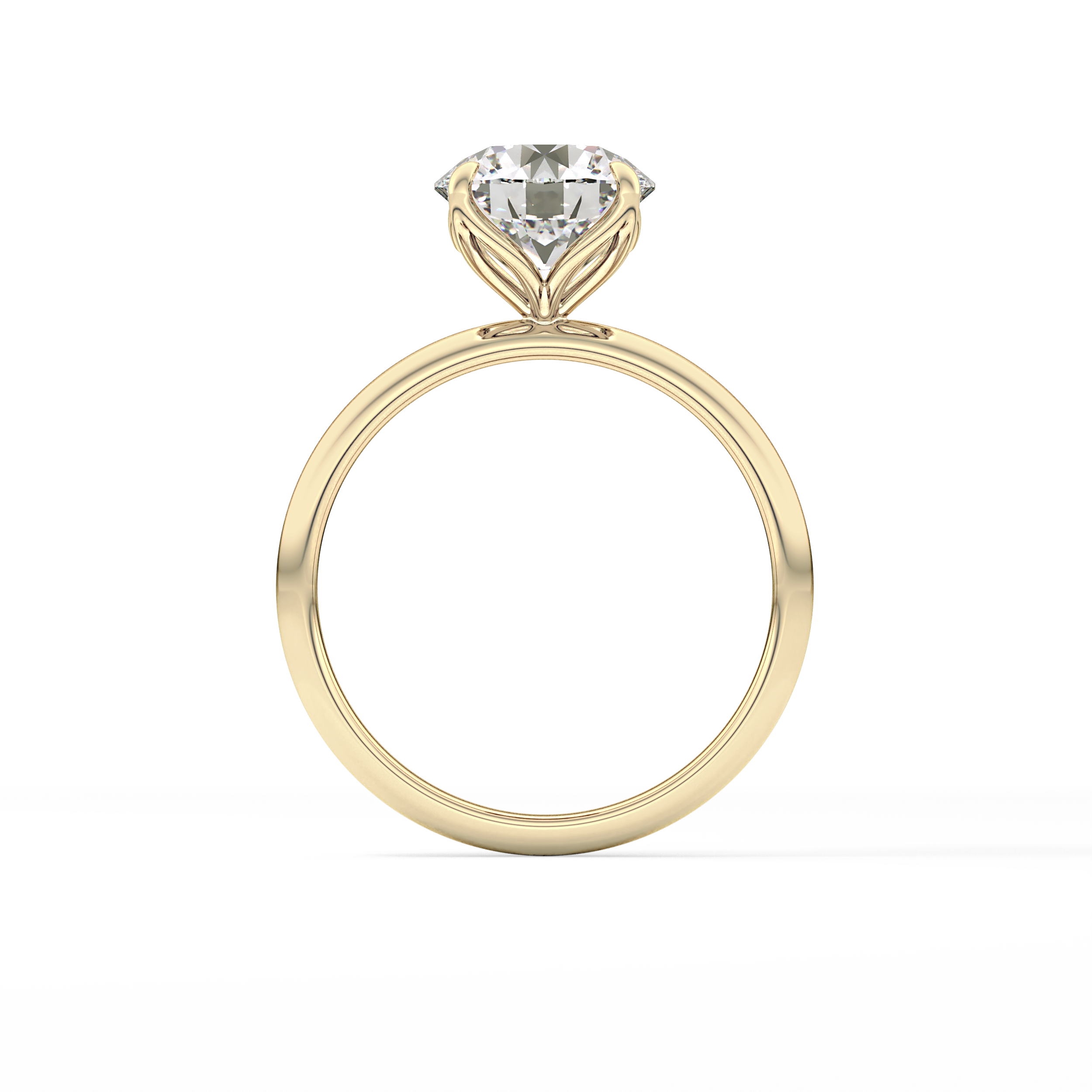 Round Solitaire Lab Grown Diamond Engagement Ring