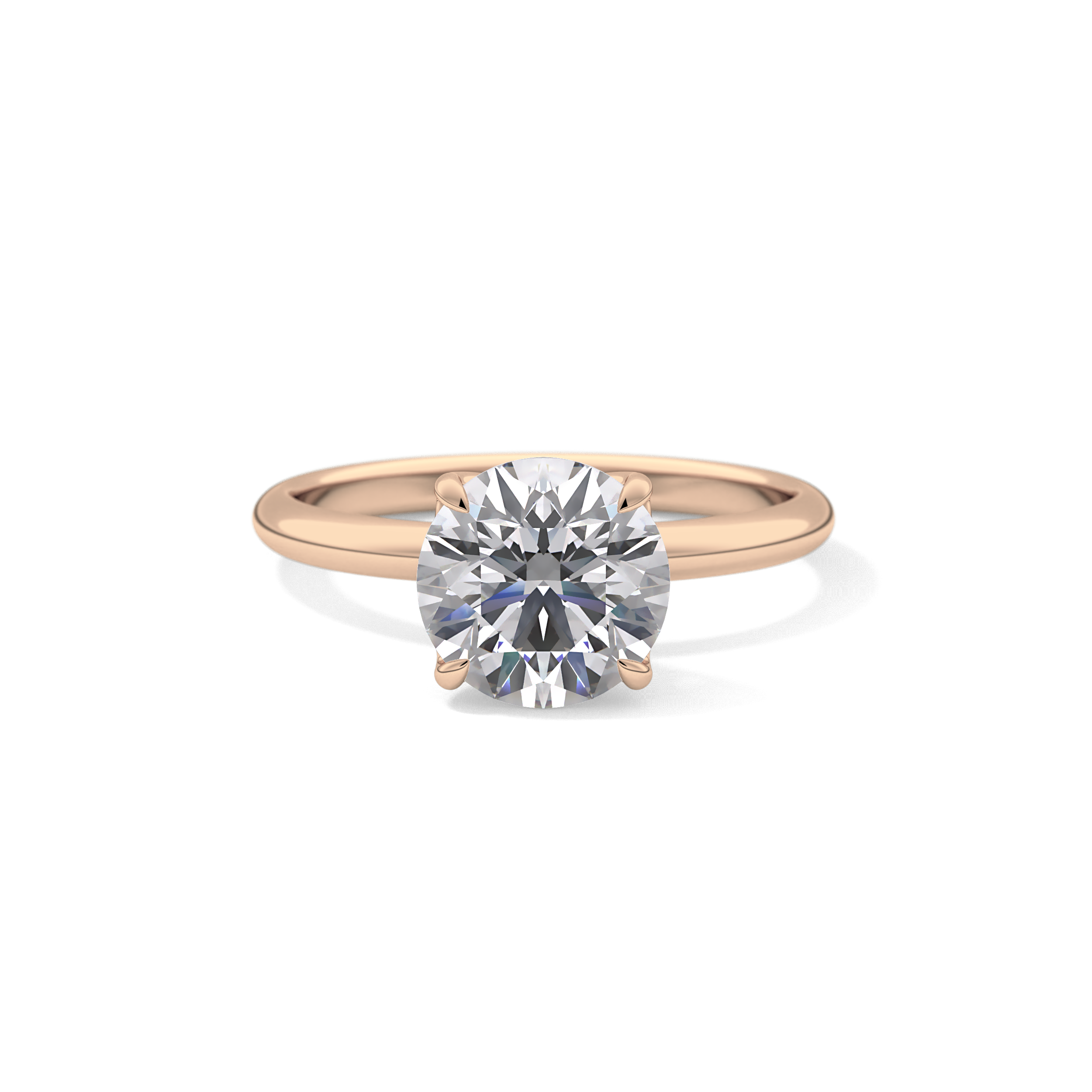 Round Solitaire Lab Grown Diamond Engagement Ring