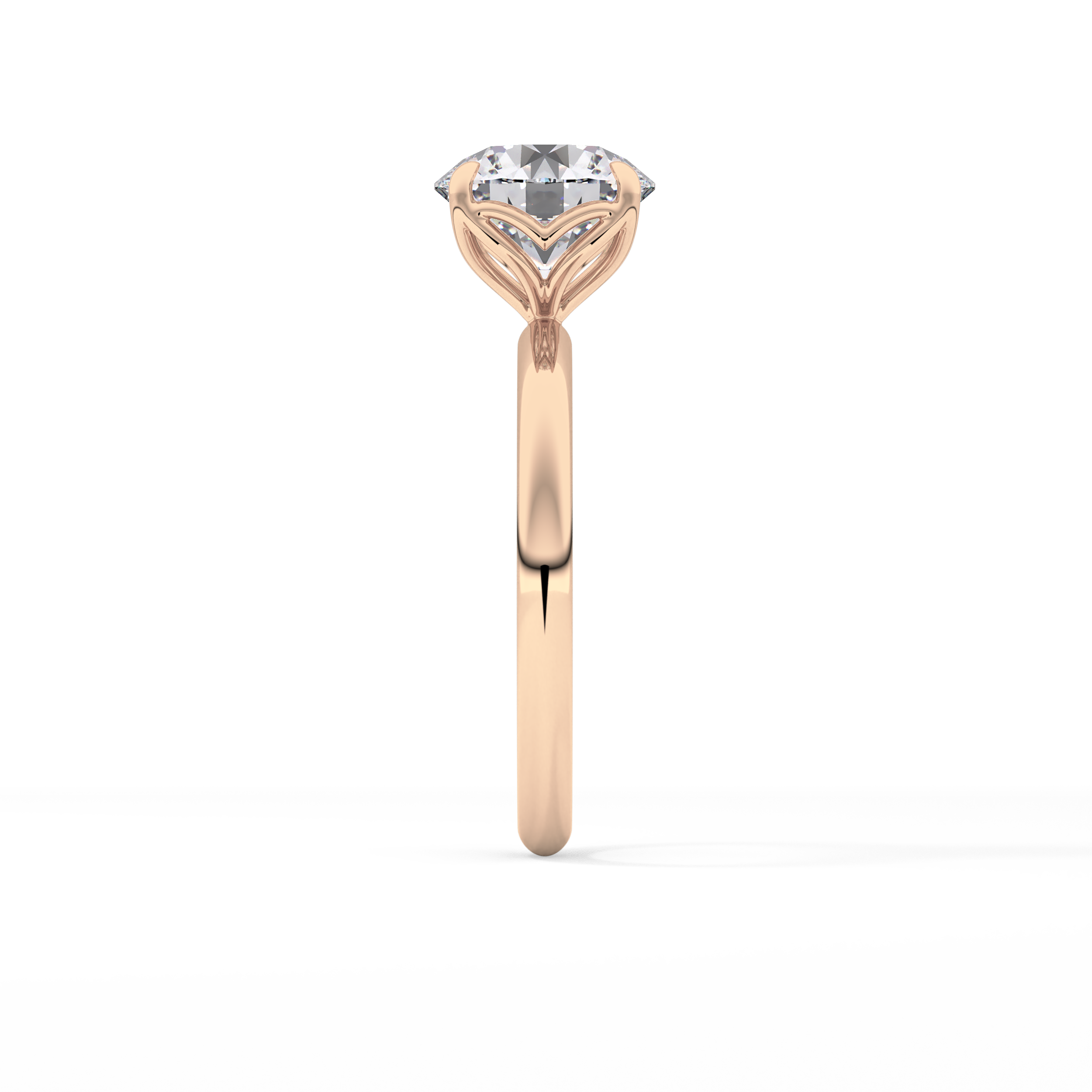 Round Solitaire Lab Grown Diamond Engagement Ring