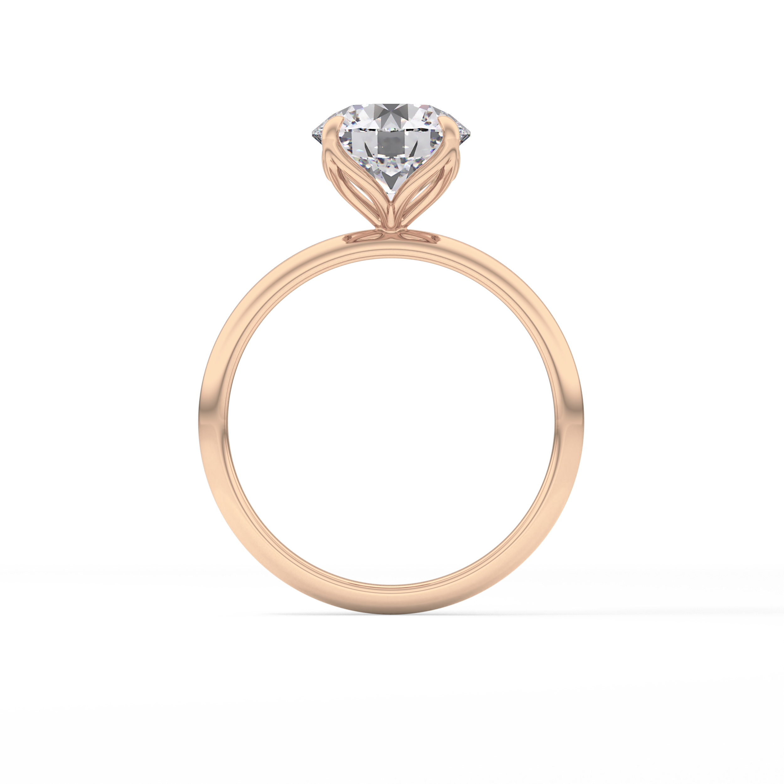 Round Solitaire Lab Grown Diamond Engagement Ring
