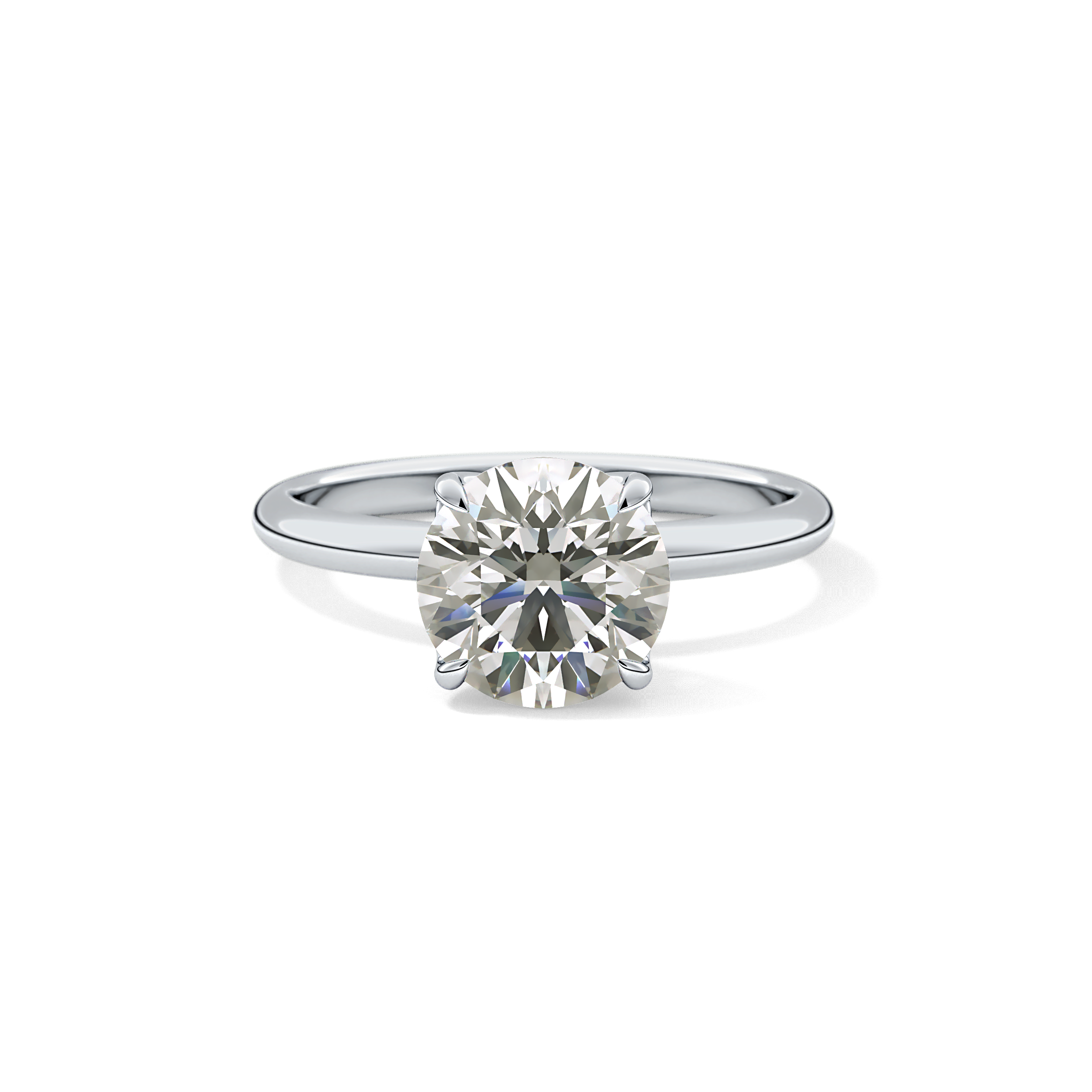 Round Solitaire Lab Grown Diamond Engagement Ring