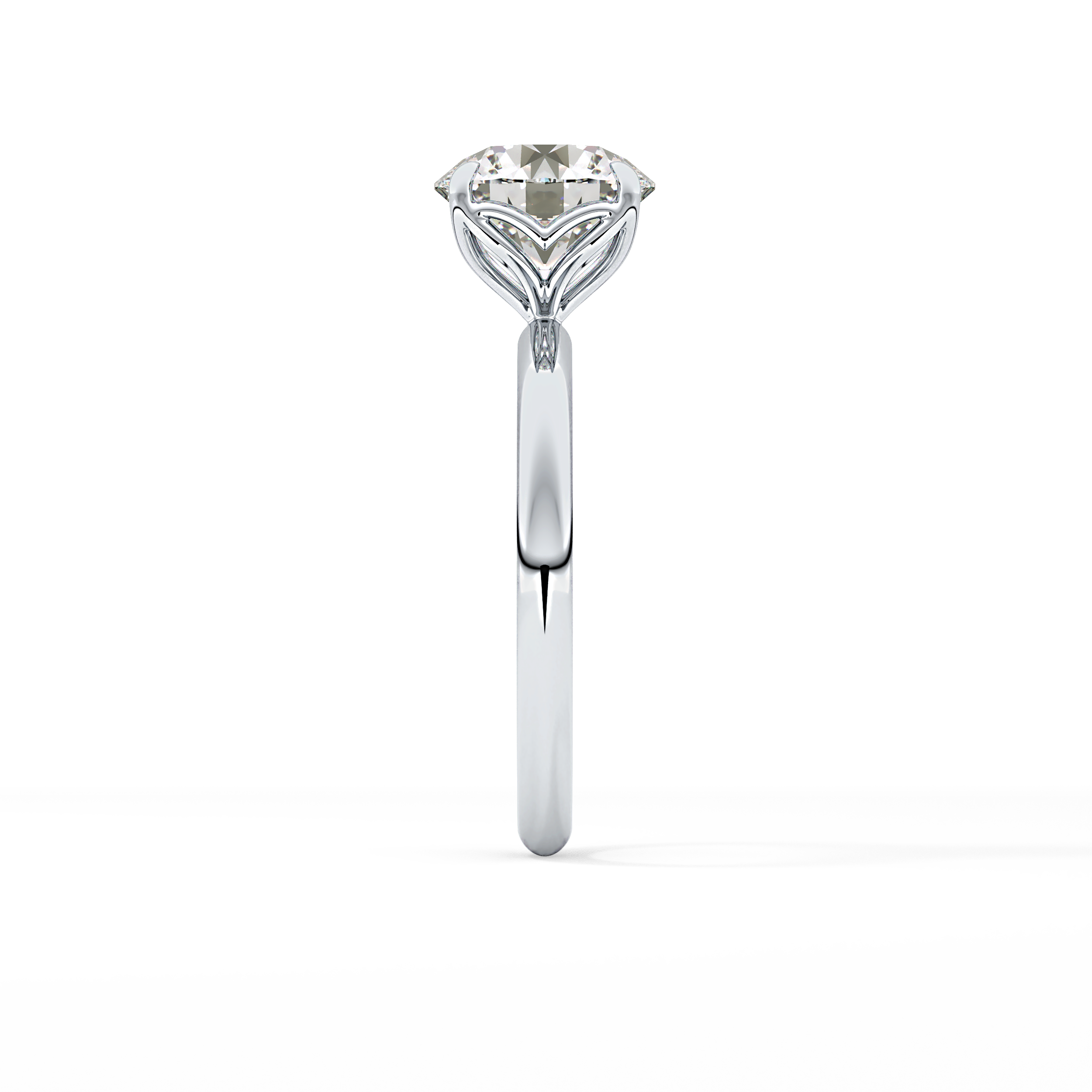 Round Solitaire Lab Grown Diamond Engagement Ring