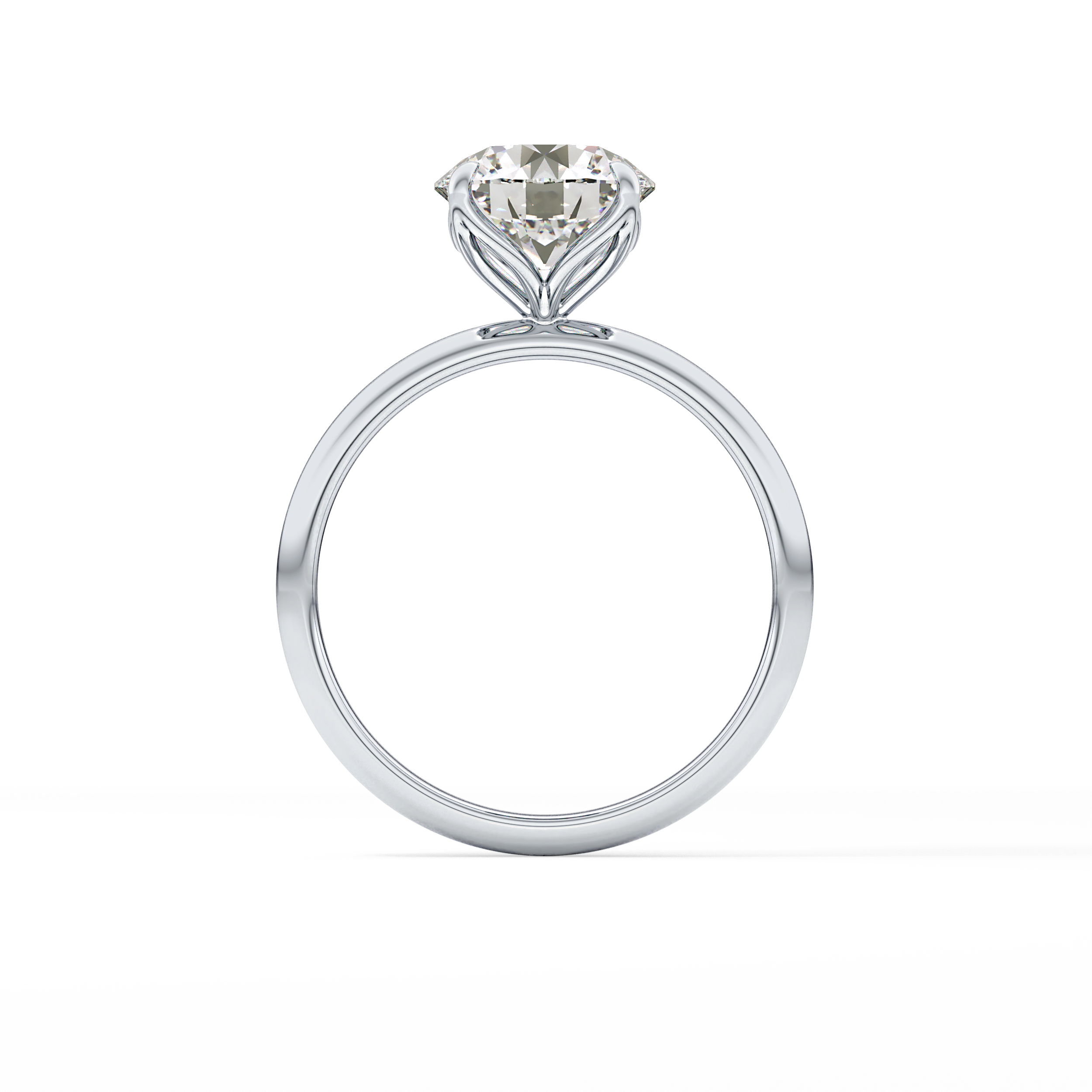 Round Solitaire Lab Grown Diamond Engagement Ring