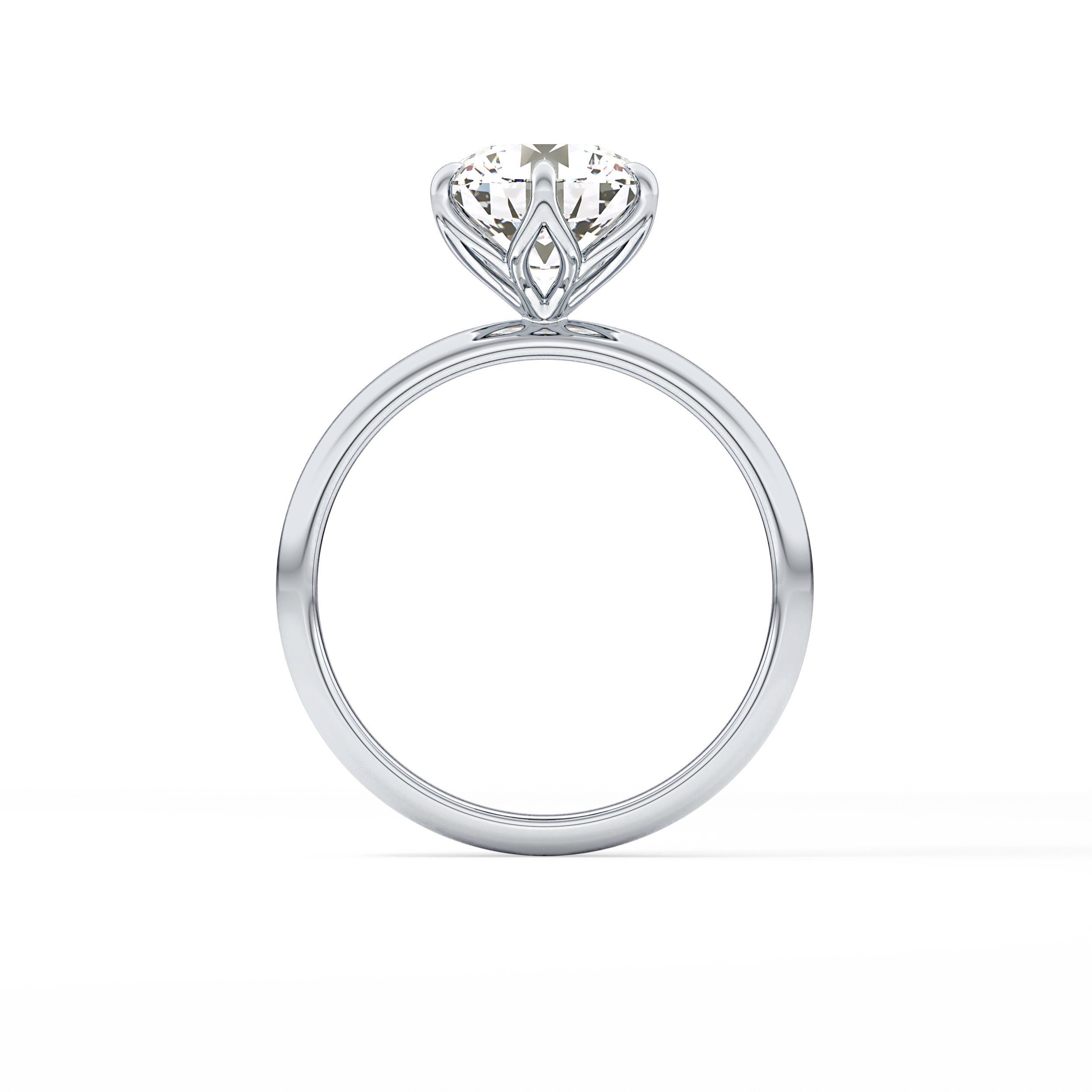 Round Solitaire Lab Grown Diamond Engagement Ring