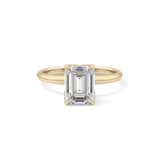 Emerald Solitaire Lab Grown Diamond Engagement Ring