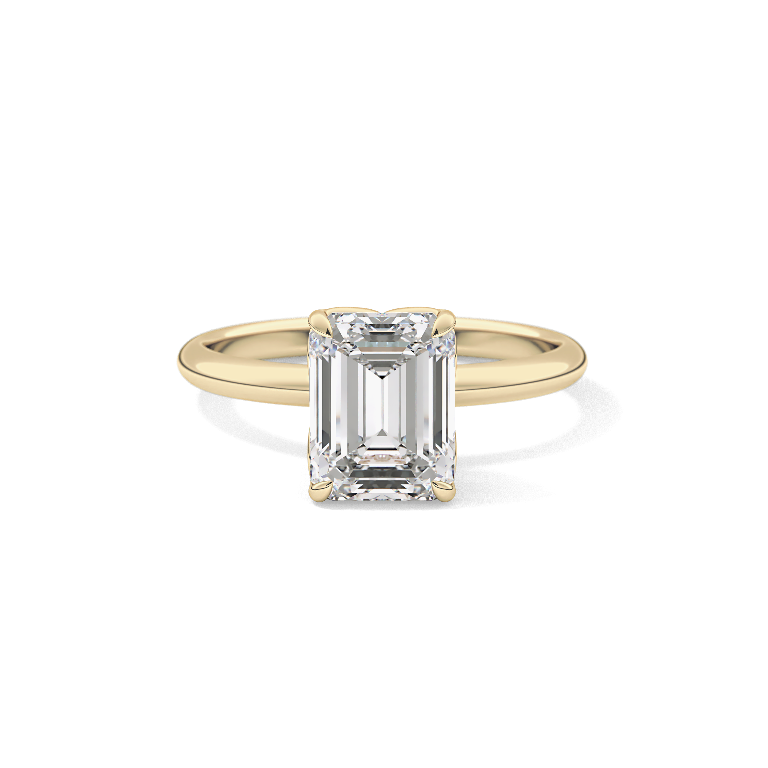 Emerald Solitaire Lab Grown Diamond Engagement Ring