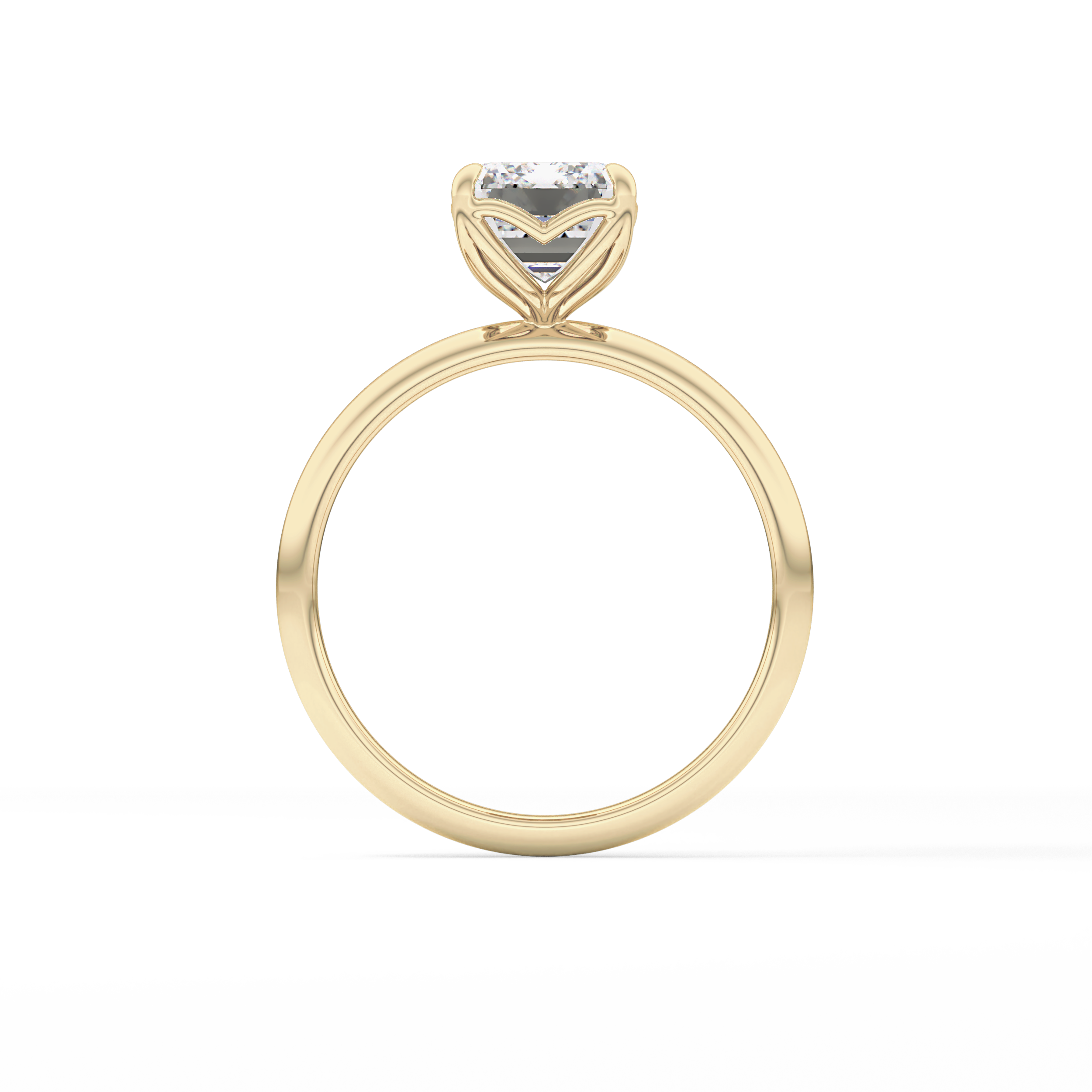 Emerald Solitaire Lab Grown Diamond Engagement Ring