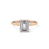 Emerald Solitaire Lab Grown Diamond Engagement Ring